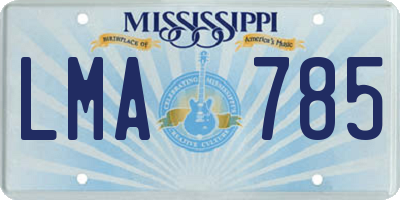 MS license plate LMA785