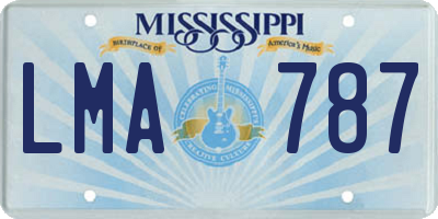 MS license plate LMA787