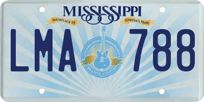 MS license plate LMA788