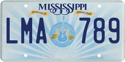 MS license plate LMA789