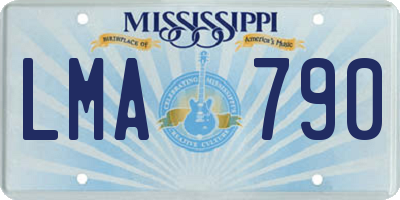 MS license plate LMA790