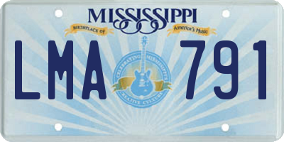 MS license plate LMA791