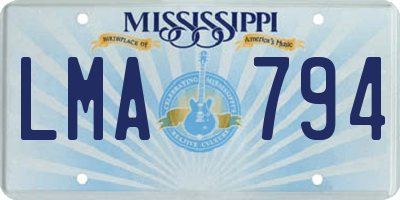 MS license plate LMA794