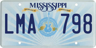 MS license plate LMA798