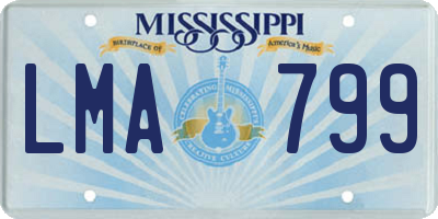 MS license plate LMA799