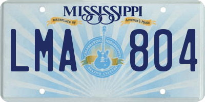MS license plate LMA804