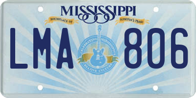 MS license plate LMA806