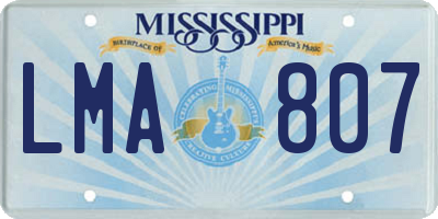 MS license plate LMA807