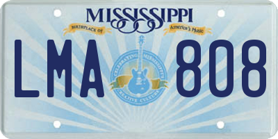 MS license plate LMA808