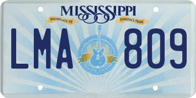 MS license plate LMA809