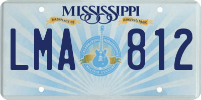MS license plate LMA812