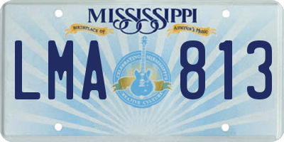 MS license plate LMA813