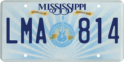 MS license plate LMA814