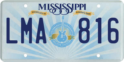 MS license plate LMA816