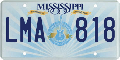MS license plate LMA818