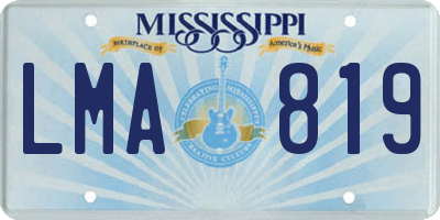 MS license plate LMA819