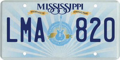 MS license plate LMA820