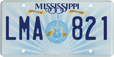 MS license plate LMA821