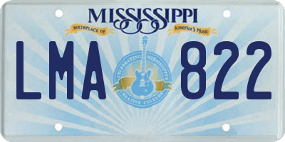 MS license plate LMA822