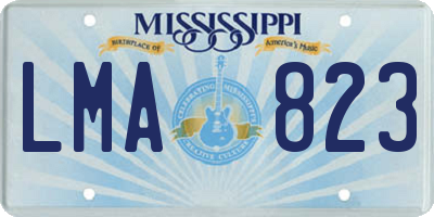MS license plate LMA823