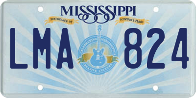 MS license plate LMA824