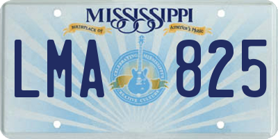 MS license plate LMA825
