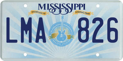 MS license plate LMA826