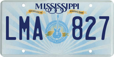 MS license plate LMA827