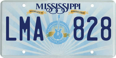 MS license plate LMA828