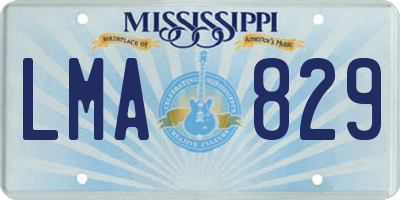 MS license plate LMA829