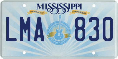 MS license plate LMA830