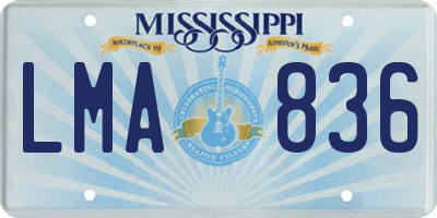 MS license plate LMA836