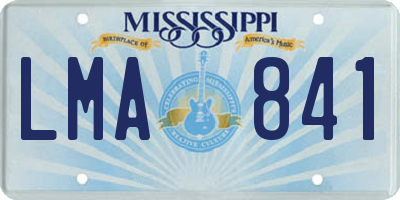 MS license plate LMA841