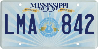 MS license plate LMA842