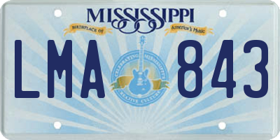 MS license plate LMA843