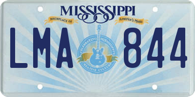 MS license plate LMA844