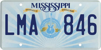 MS license plate LMA846