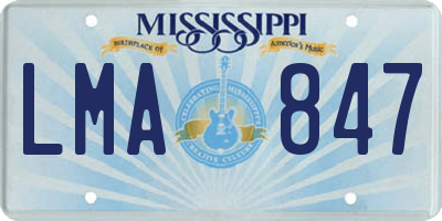 MS license plate LMA847