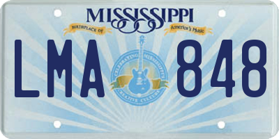 MS license plate LMA848