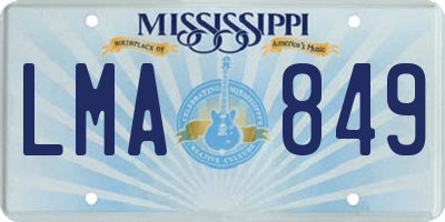 MS license plate LMA849