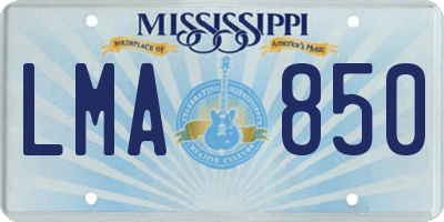 MS license plate LMA850