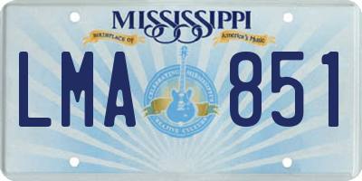 MS license plate LMA851
