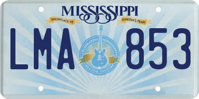 MS license plate LMA853