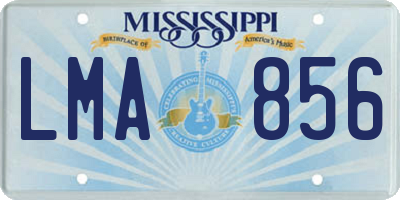 MS license plate LMA856