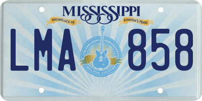 MS license plate LMA858