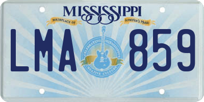 MS license plate LMA859