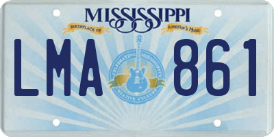 MS license plate LMA861