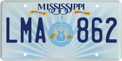 MS license plate LMA862