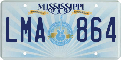 MS license plate LMA864