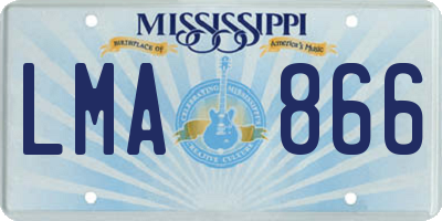 MS license plate LMA866
